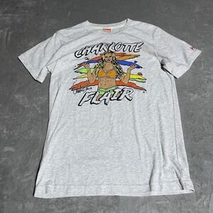 Homage Charlotte Flair Shirt Adult Small Gray Short Sleeve WWE Stretch